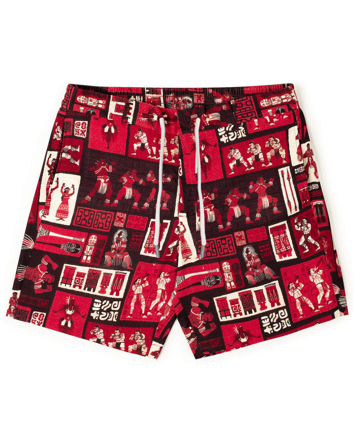 Big & Tall Hawaiian Tropical Colorblock Shorts for big men view 2