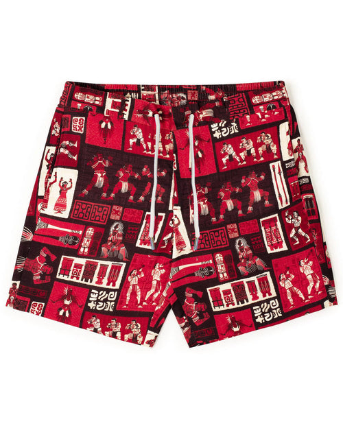 Big & Tall Hawaiian Tropical Colorblock Shorts for big men view 2