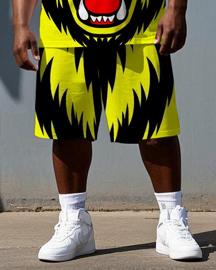 Big & Tall Streetwear T-Shirt Shorts Set for big men view 3