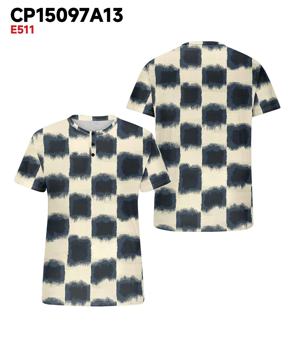 Big & Tall Blue Gradient Plaid T-Shirt for big men view 3