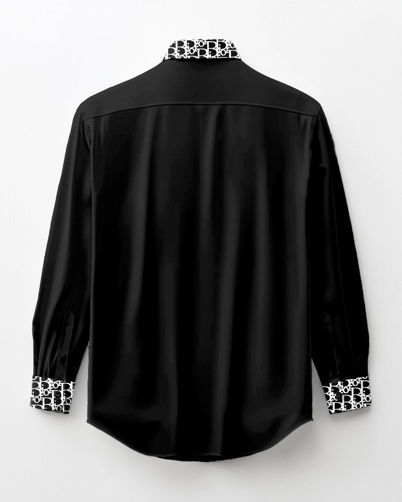 Big & Tall Patchwork Long Sleeve Shirt for big men view 7