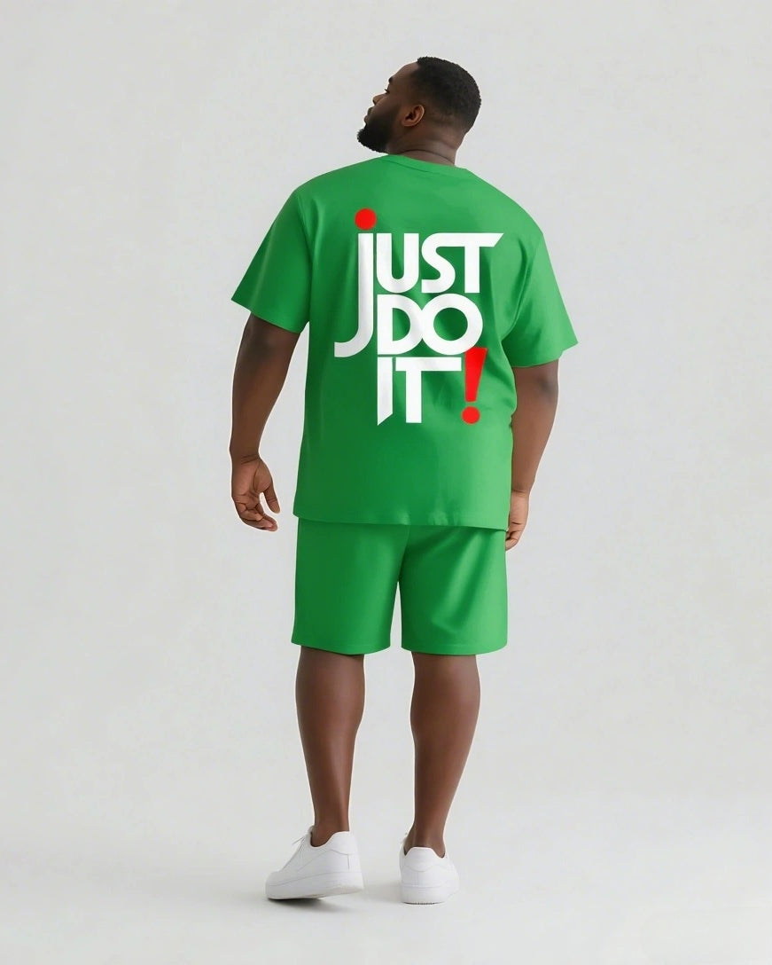 Big & Tall Graphic Streetwear Two-piece Set for big men view 7