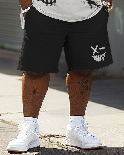 Big & Tall Graphic Streetwear T-Shirt Shorts Set for big men view 4