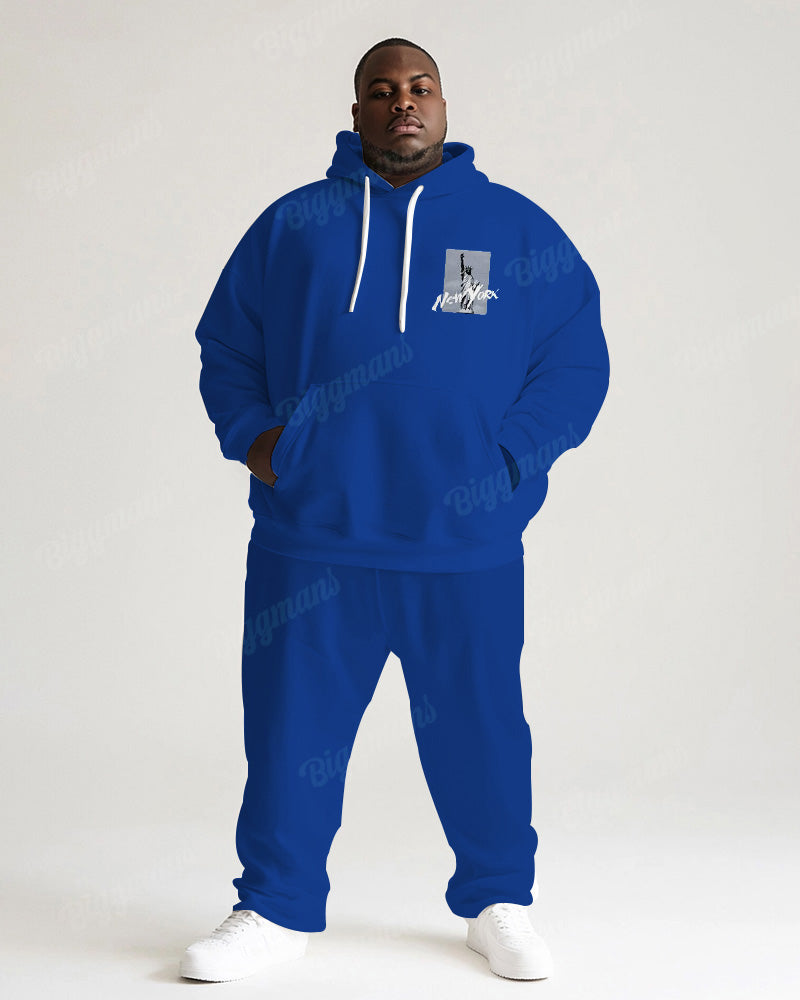 Big & Tall Graphic Hoodie Sweatpants Set for big men view 2