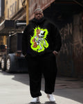Big & Tall Skull Hoodie Sweatpants Set for big men view 1