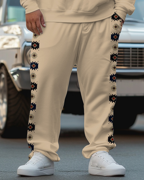 Big & Tall Western Streetwear Hoodie Sweatpants Set for big men view 3