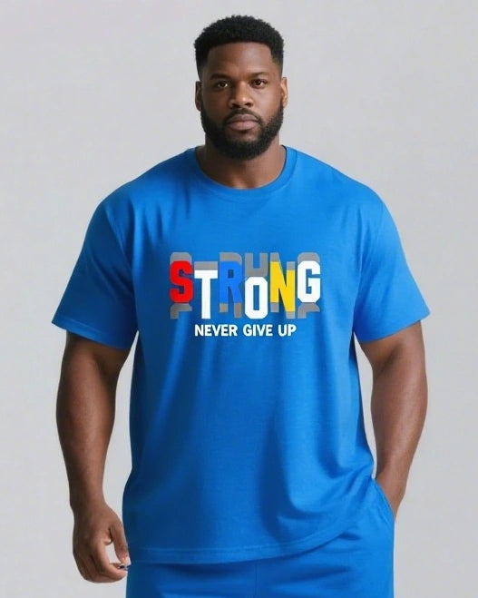 Big & Tall Graphic Streetwear Two-piece Set for big men view 8