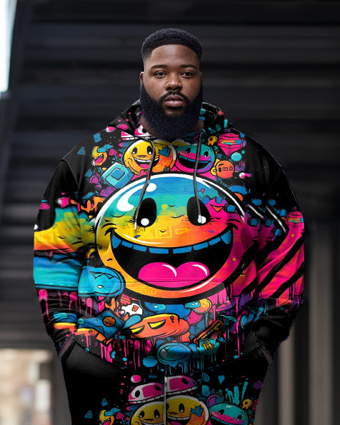 Big & Tall Graphic Graffiti Hoodie Sweatpants Set for big men view 2