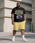 Big & Tall Graphic Streetwear T-Shirt Shorts Set for big men view 1