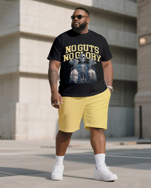 Big & Tall Graphic Streetwear T-Shirt Shorts Set for big men view 1