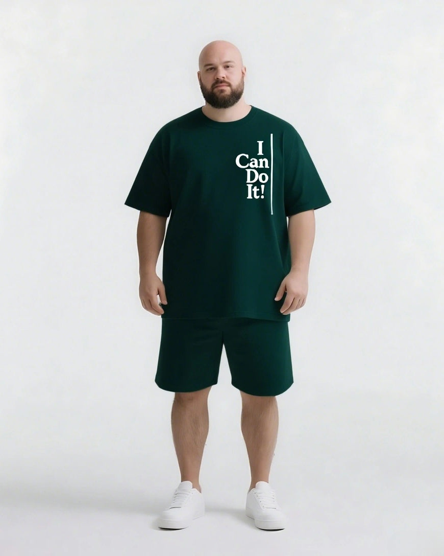 Big & Tall Graphic Streetwear Two-piece Set for big men view 8