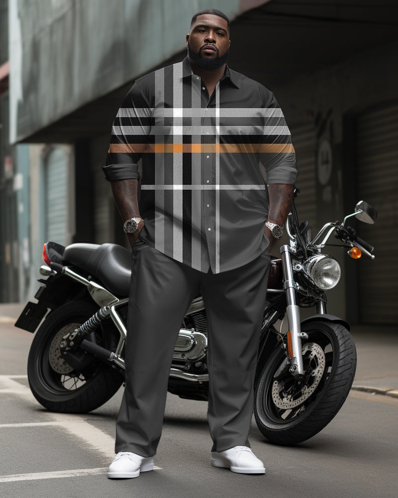 Big & Tall Gray Graphic Two-piece Set for big men view 1