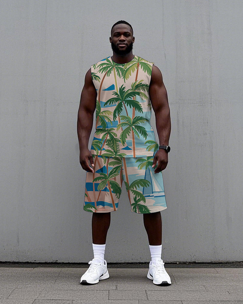 Big & Tall Hawaiian Two-piece Set for big men view 1