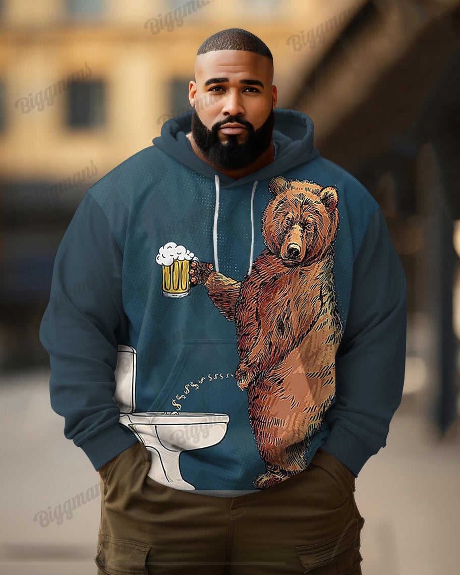 Big & Tall Graphic Hoodie Sweatpants Set for big men view 2