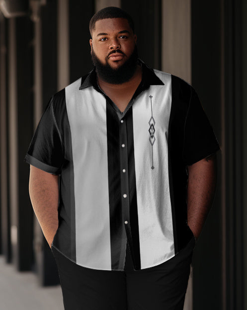 Big & Tall Colorblock Graphic T-Shirt Pants Set for big men view 2