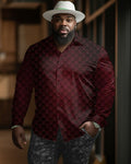 Big & Tall Geometric Long Sleeve Shirt for big men