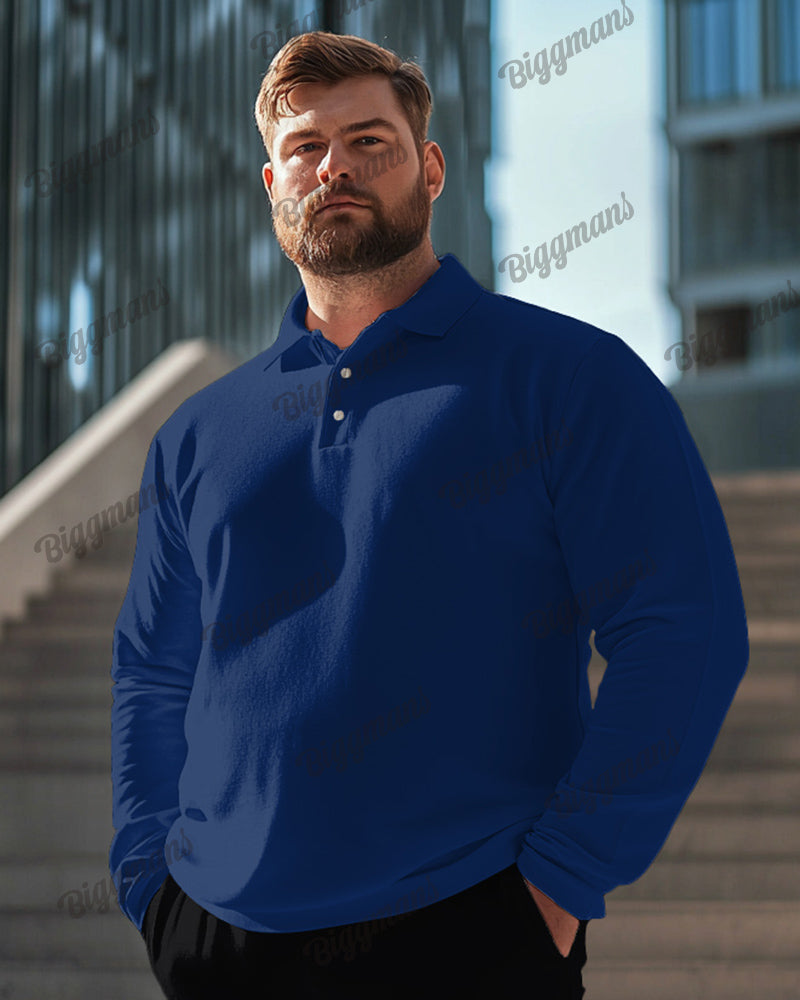 Big & Tall Solid Color Polo Shirt for big men view 2