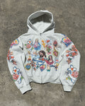 Big & Tall White Gray Streetwear Hoodie for big men