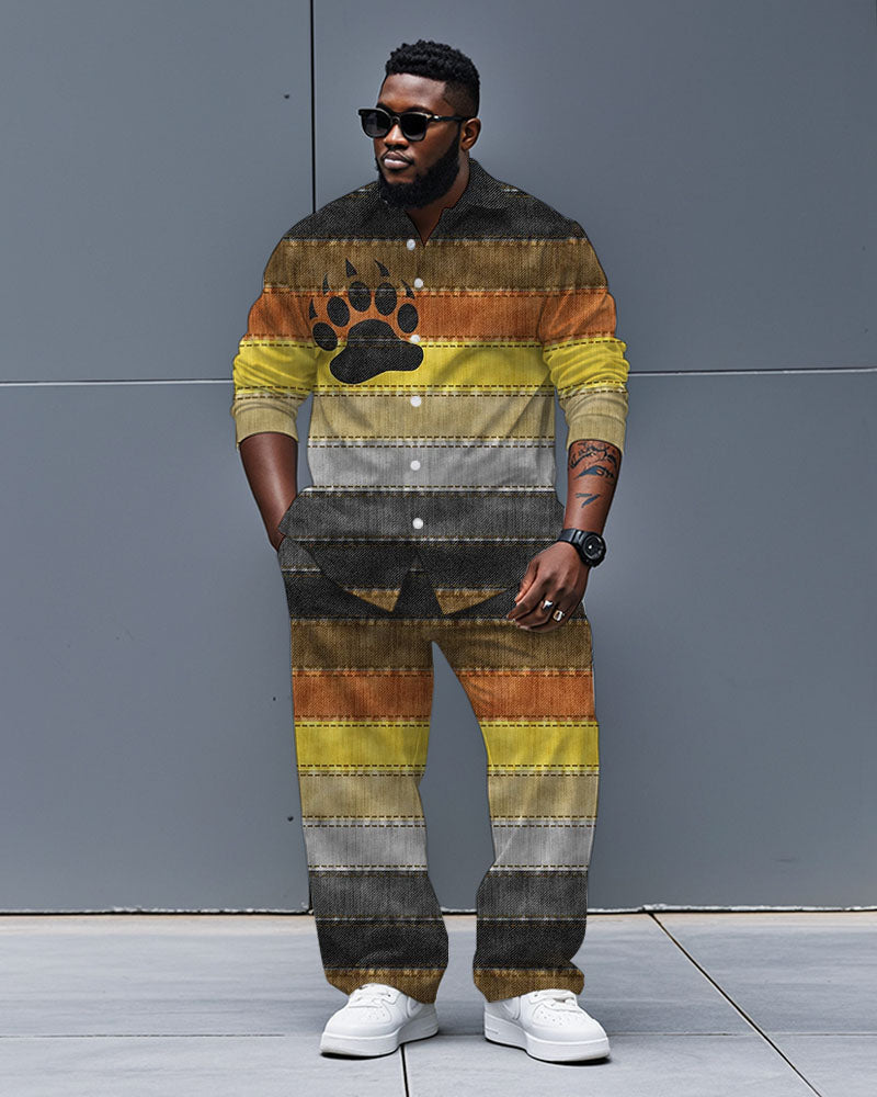 Big & Tall Colorblock T-Shirt Pants Set for big men view 1