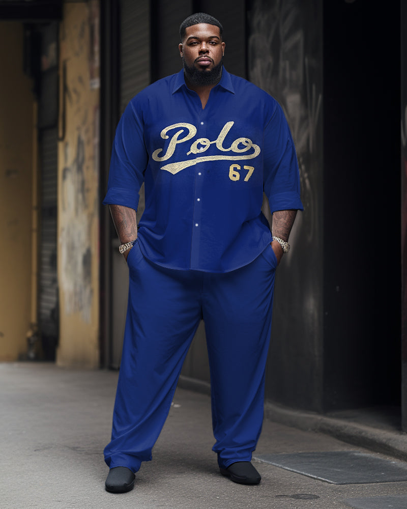 Big & Tall Graphic Business Casual Two-piece Set for big men view 1