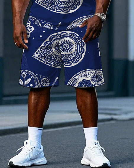Big & Tall Vintage T-Shirt Shorts Set for big men view 3