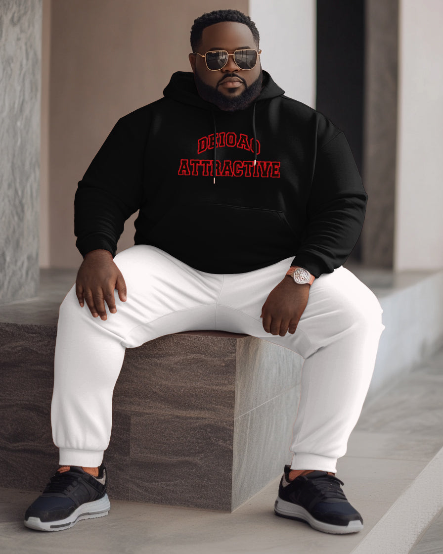 Big & Tall Graphic Hoodie Sweatpants Set for big men view 3