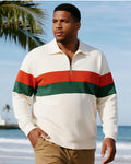 Big & Tall Red Green Striped Polo Shirt for big men