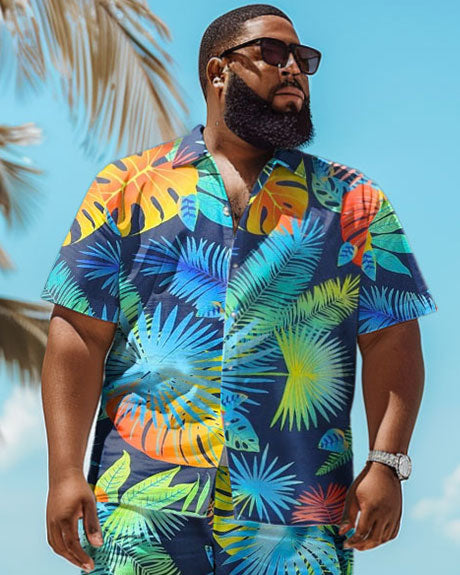 Big & Tall Hawaiian Tropical Graphic Jeans for big men view 3