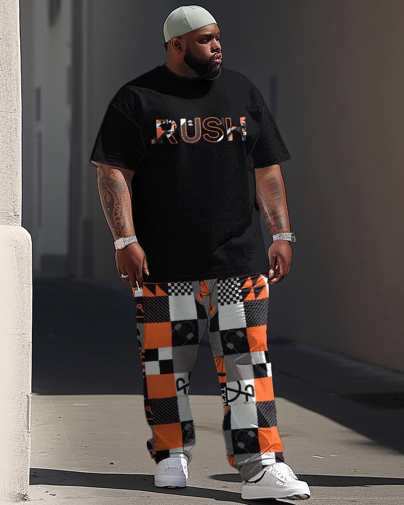 Big & Tall Colorblock Graphic Two-piece Set for big men view 1