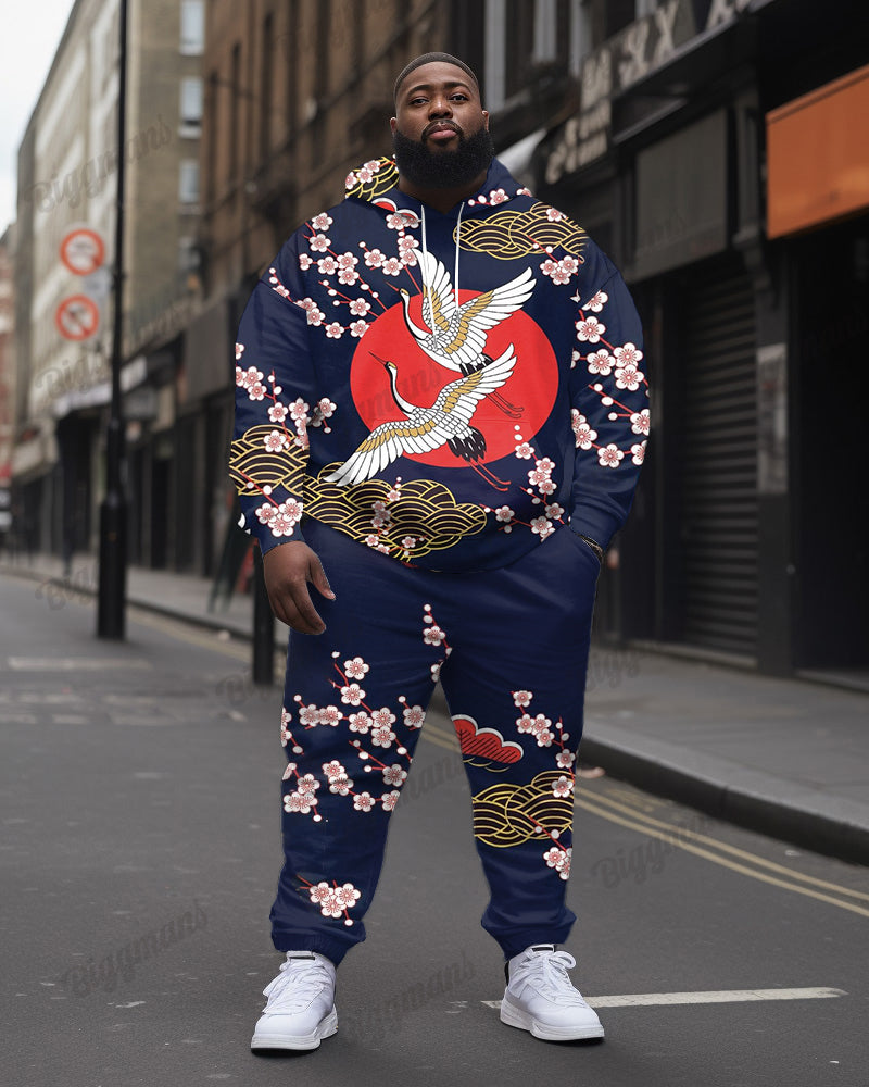 Big & Tall Streetwear Hoodie Sweatpants Set for big men view 1
