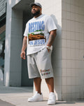 Big & Tall Graphic T-Shirt Shorts Set for big men view 1