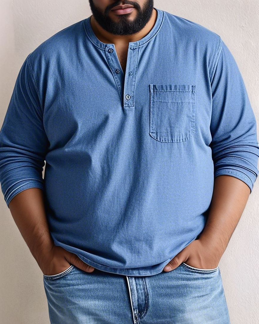 Big & Tall Denim Washed T-Shirt for big men