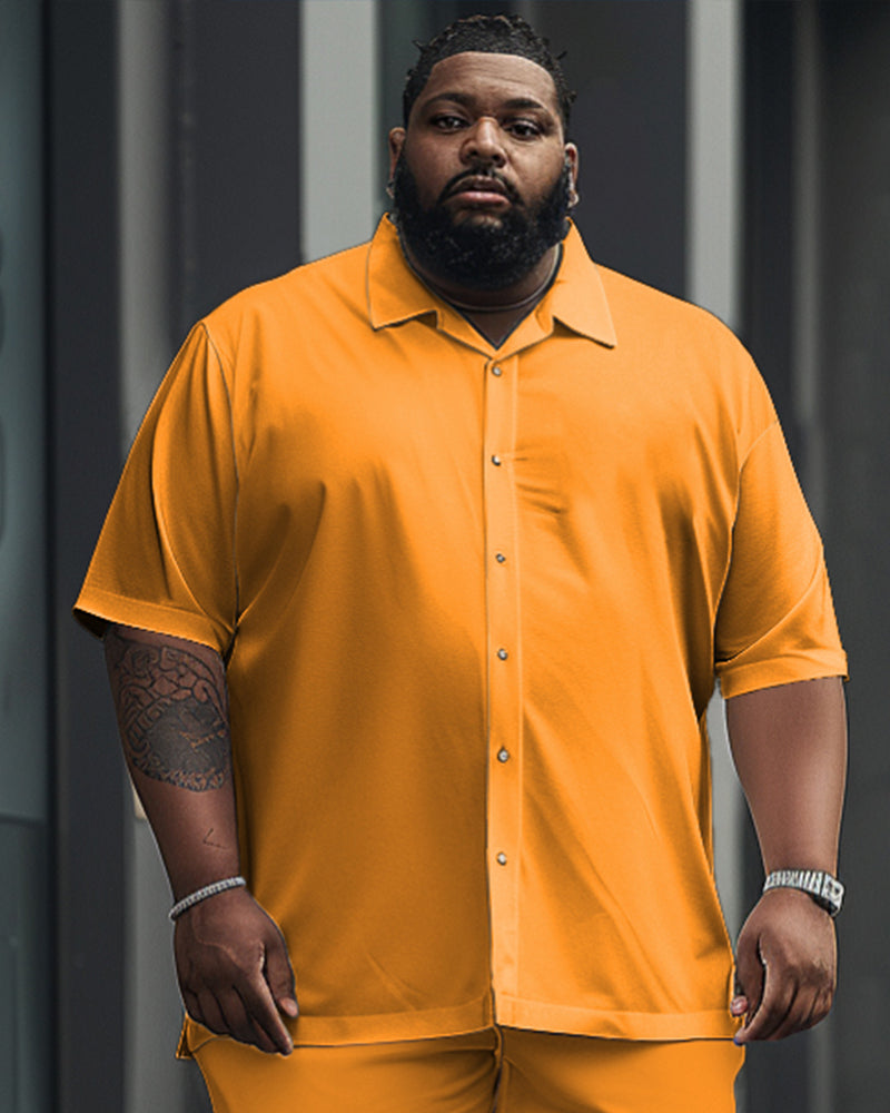 Big & Tall Yellow Solid Color Jeans for big men view 2