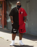 Big & Tall Streetwear T-Shirt Shorts Set for big men view 2