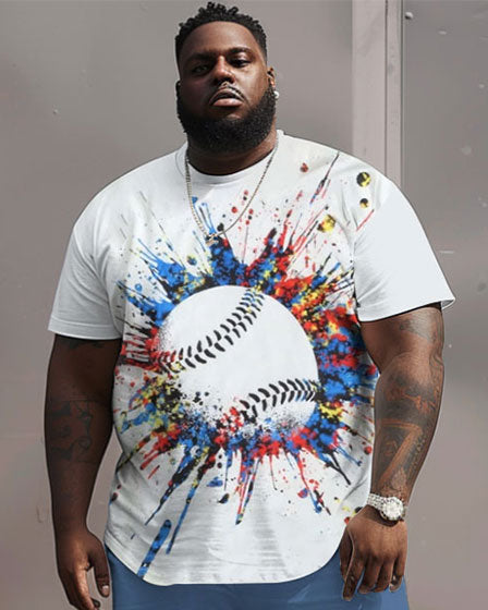 Big & Tall Graphic Streetwear Two-piece Set for big men view 3