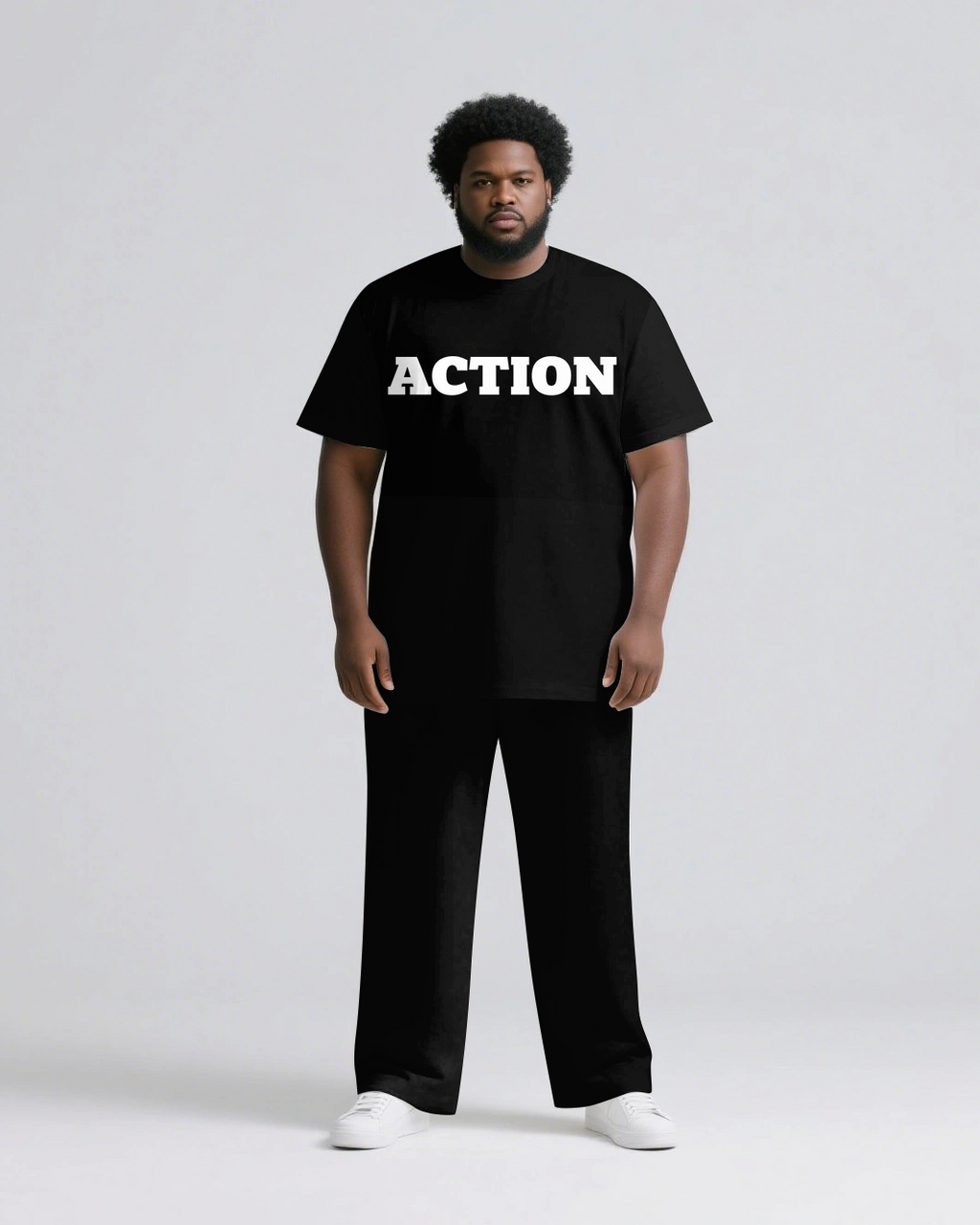 Big & Tall Streetwear T-Shirt Pants Set for big men view 2