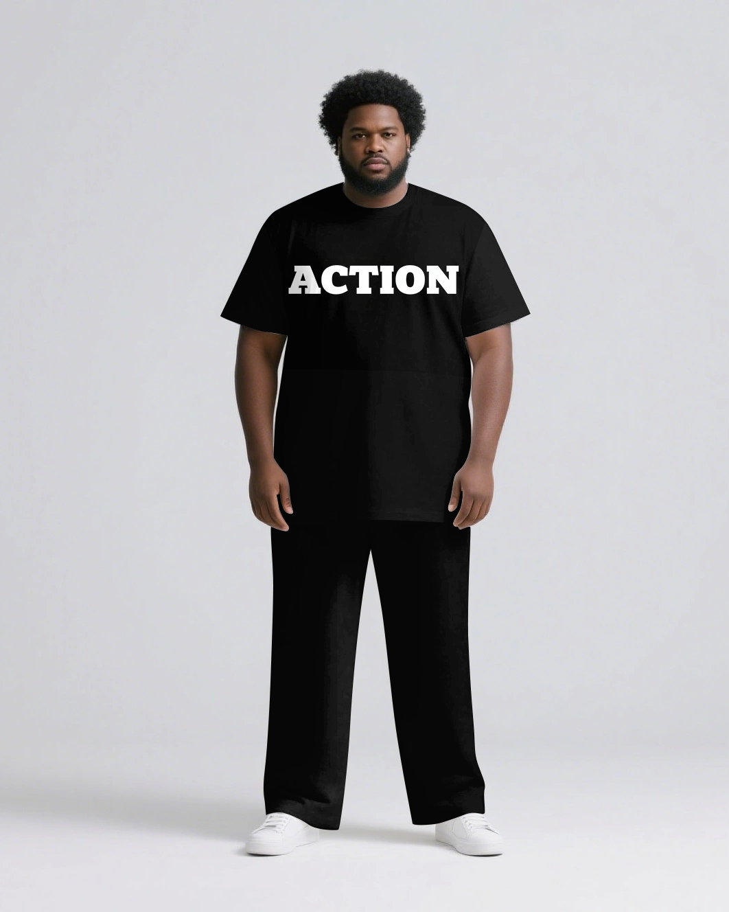 Big & Tall Streetwear T-Shirt Pants Set for big men view 2
