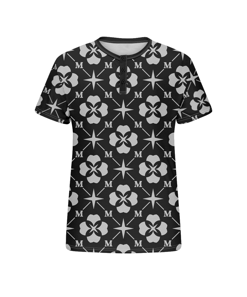 Big & Tall Black Geometric Graphic T-Shirt for big men view 4