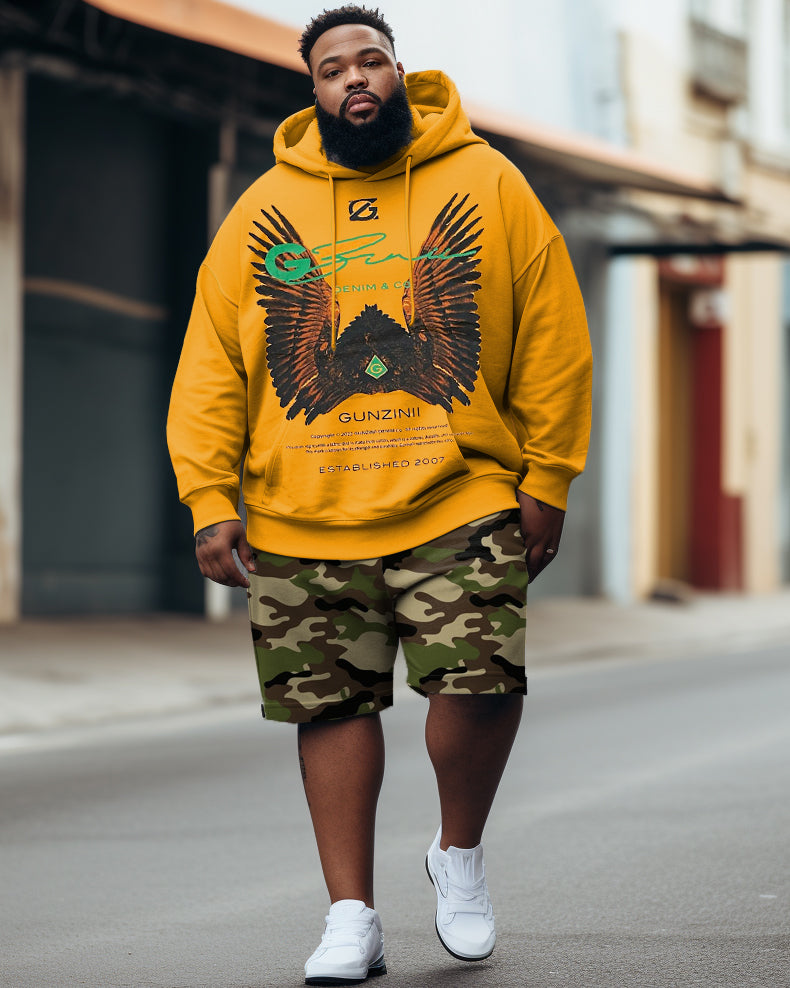 Big & Tall Graffiti Camouflage Streetwear Hoodie for big men view 1