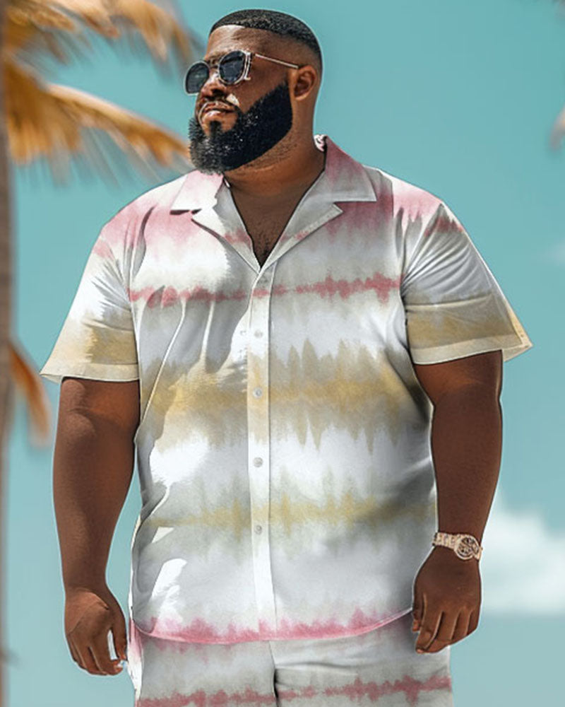 Big & Tall Hawaiian Gradient Graphic Jeans for big men view 2