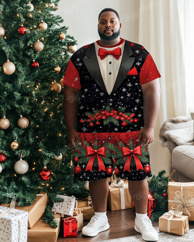 Big & Tall Streetwear T-Shirt Shorts Set for big men view 1