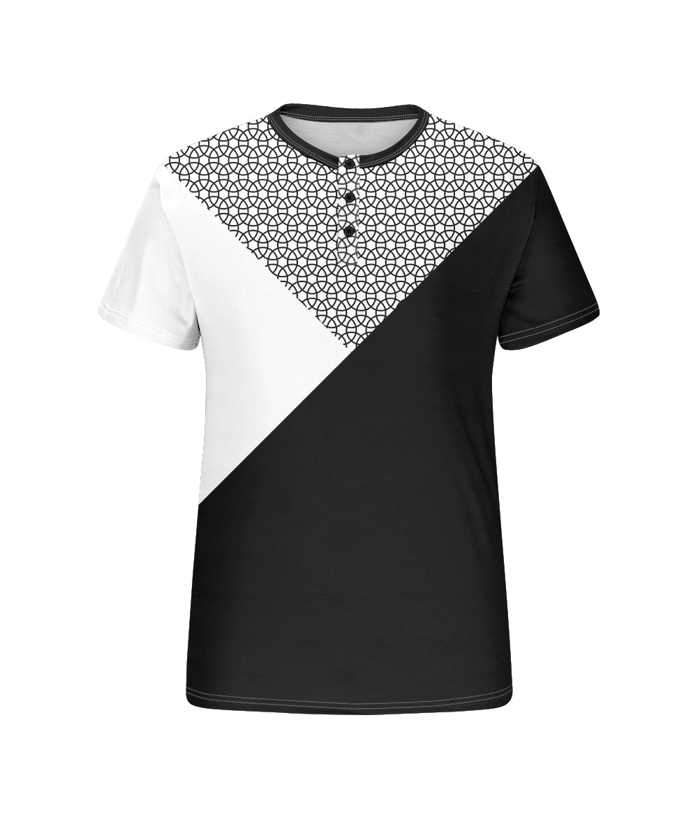 Big & Tall Black White Colorblock T-Shirt for big men view 4