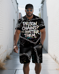 Big & Tall Graphic Graffiti Polo Shorts Set for big men view 1