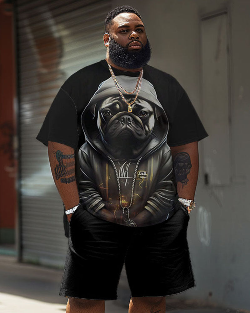 Big & Tall Graphic T-Shirt Shorts Set for big men view 1