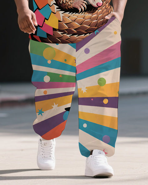 Big & Tall Streetwear T-Shirt Pants Set for big men view 3