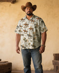 Big & Tall Western Denim Short Sleeve Shirt for big men view 2