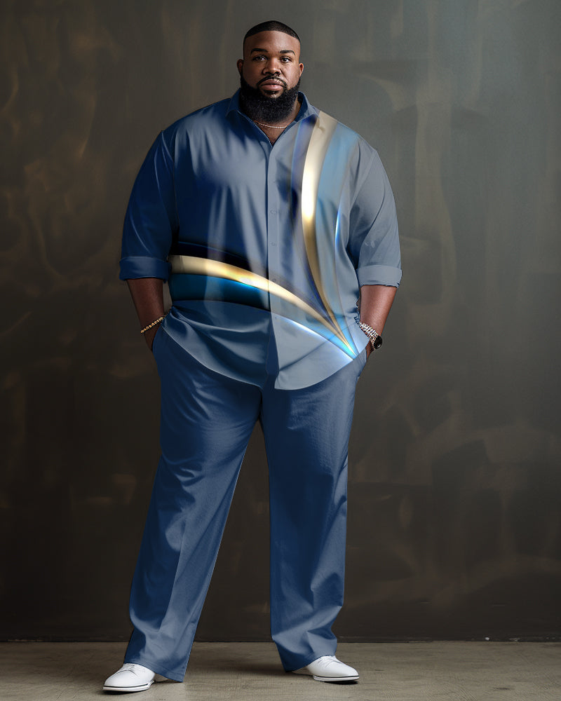 Big & Tall Gradient T-Shirt Shorts Set for big men view 1