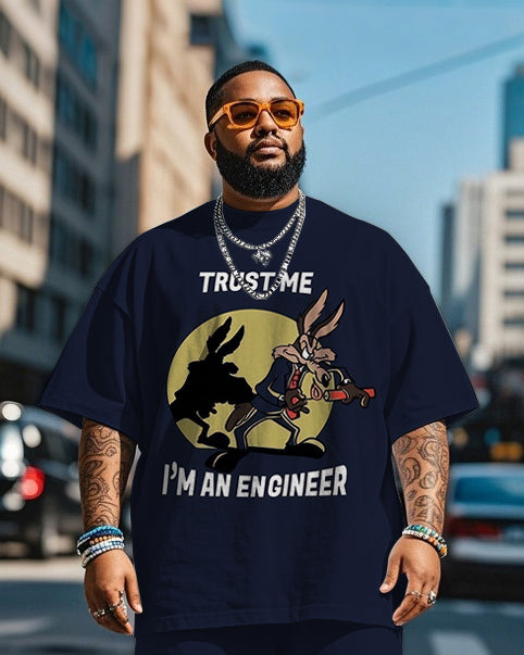 Big & Tall Streetwear T-Shirt Shorts Set for big men view 2