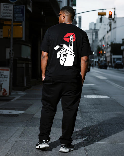 Big & Tall Graphic T-Shirt Pants Set for big men view 1