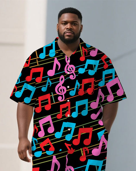 Big & Tall Graffiti Streetwear T-Shirt Pants Set for big men view 2